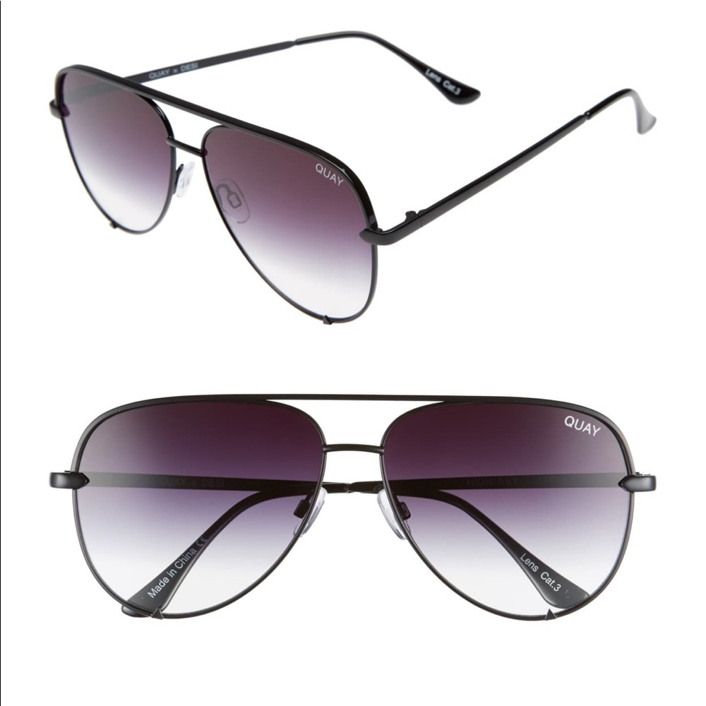 Quay High Key black glasses